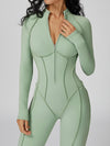 ZASUWA Female Sexy Zipper Stitch Performance Jumpsuit