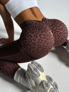 ZASUWA Female Leopard Print Backless Deep V Back Leggings