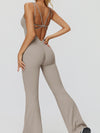 ZASUWA Female Cross Back Flare Jumpsuit