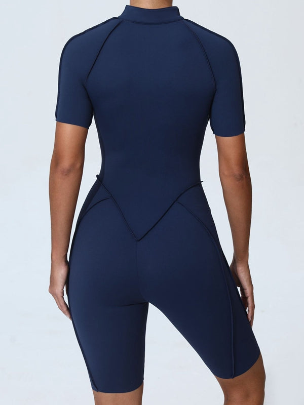 Sexy Zipper Stitch Performance Jumpsuit