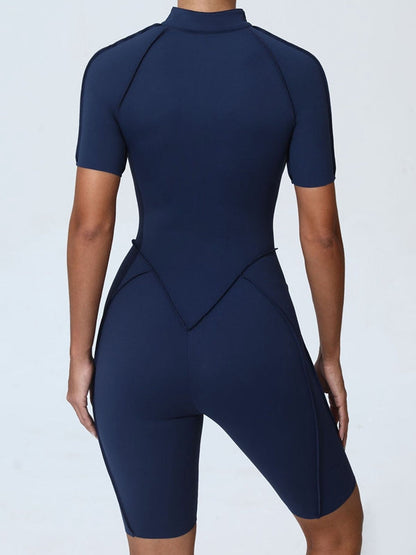 Sexy Zipper Stitch Performance Jumpsuit