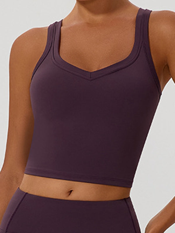 Big Heart Shape Cross Back Sports Bras