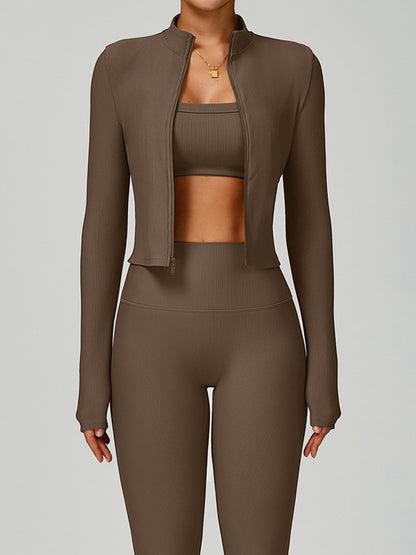 Ribbed 3-Pieces Short Traksuit