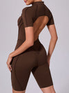 ZASUWA Female Sexy Backless Zipper Scrunch Bum Jumpsuit