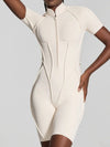 ZASUWA Female Sexy Backless Zipper Scrunch Bum Romper