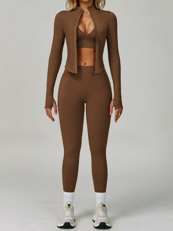 Deep V Back Seamless High-rise Short Tracksuit
