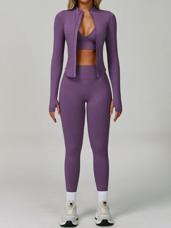 Deep V Back Seamless High-rise Short Tracksuit
