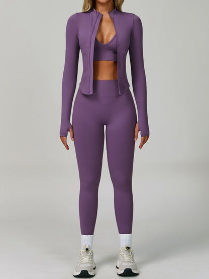 Deep V Back Seamless High-rise Short Tracksuit