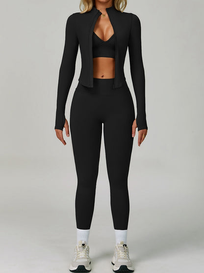 Deep V Back Seamless High-rise Short Tracksuit