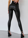 🖤ZASUWA Female Faux Leather V Shape Waist Booty Leggings