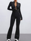 ZASUWA Female Sexy Zipper Flare Jumpsuit