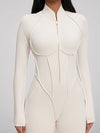 ZASUWA Female Sexy Zipper Stitch Performance Jumpsuit