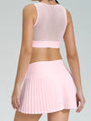 ZASUWA Female Mesh Pleated 2 In 1 Tennis Skirts Suit
