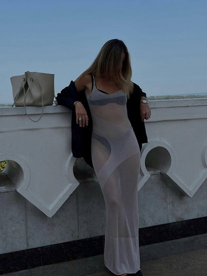 Sexy Mesh Backless Cover-up Without Bikini