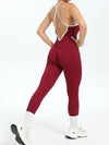 ZASUWA Female Contrast Color Cross Back Ribbed Jumpsuit