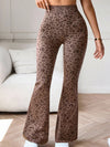 ZASUWA Female Leopard Deep V Back Flare Leggings