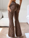 ZASUWA Female Leopard Deep V Back Flare Leggings