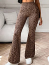 ZASUWA Female Leopard Deep V Back Flare Leggings