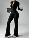 ZASUWA Female Sexy Zipper Flare Jumpsuit