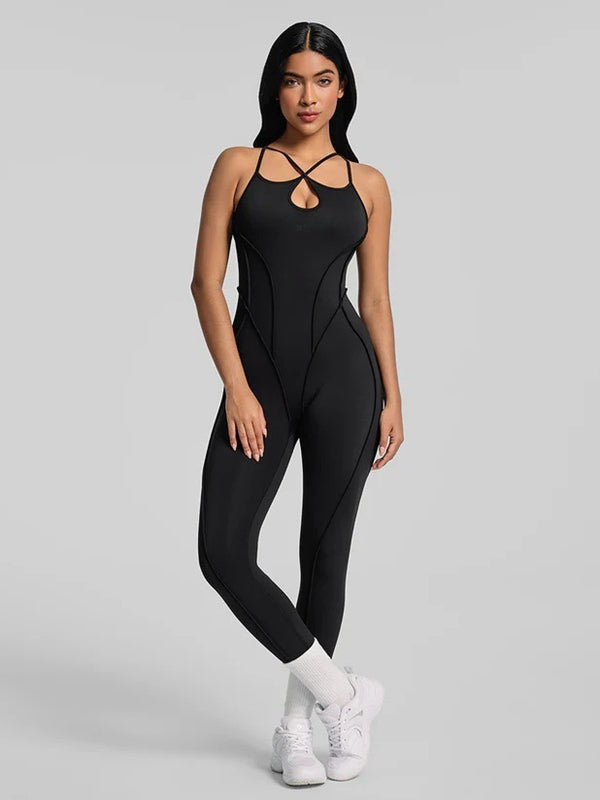 Sexy Cross Backless Stitch Performance Jumpsuit