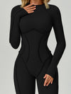 ZASUWA Female Heart Backless Long Sleeves Jumpsuit