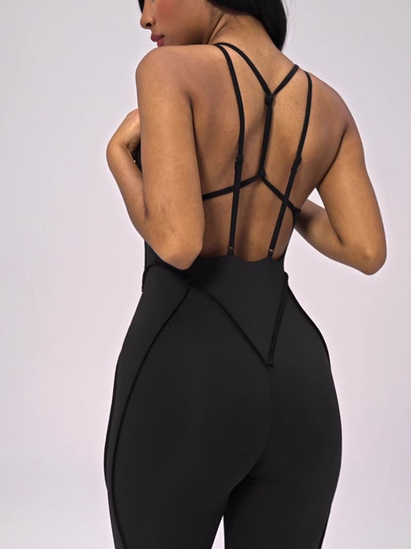 Sexy Cross Backless Stitch Performance Jumpsuit