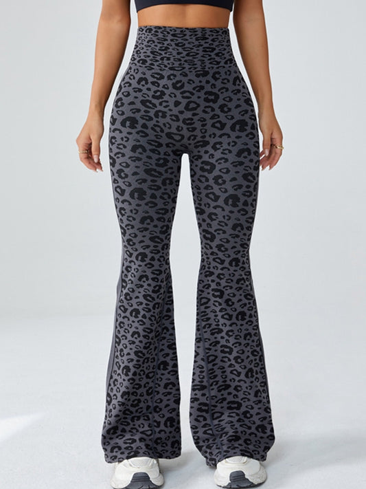 ZASUWA Female Seamless Leopard Print Flare Booty Leggings