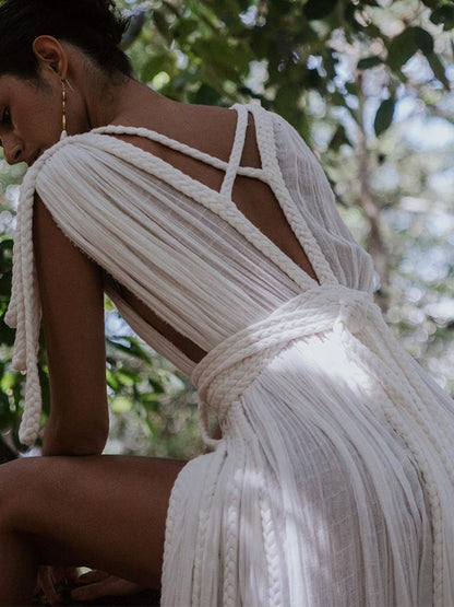 Sexy Cross Back Without Bikini Set Cover-up Dress
