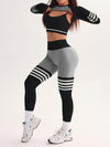 ZASUWA Female Stripes Deep V Back 3-Pieces Tracksuit