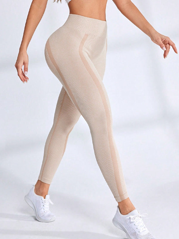 Sexy Leggings mit Kontrastfarben-Streifen und Schnelltrocknungsfunktion