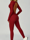 ZASUWA Female Heart Backless Long Sleeves Jumpsuit