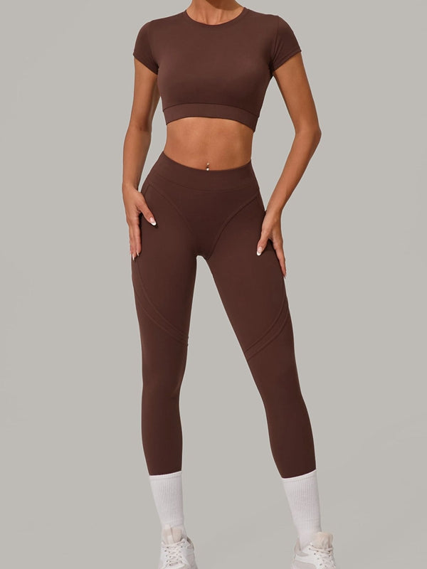 Sexy Round Collar Cropped Short Sleeves