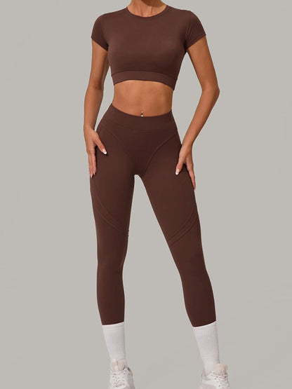 Sexy Round Collar Cropped Short Sleeves