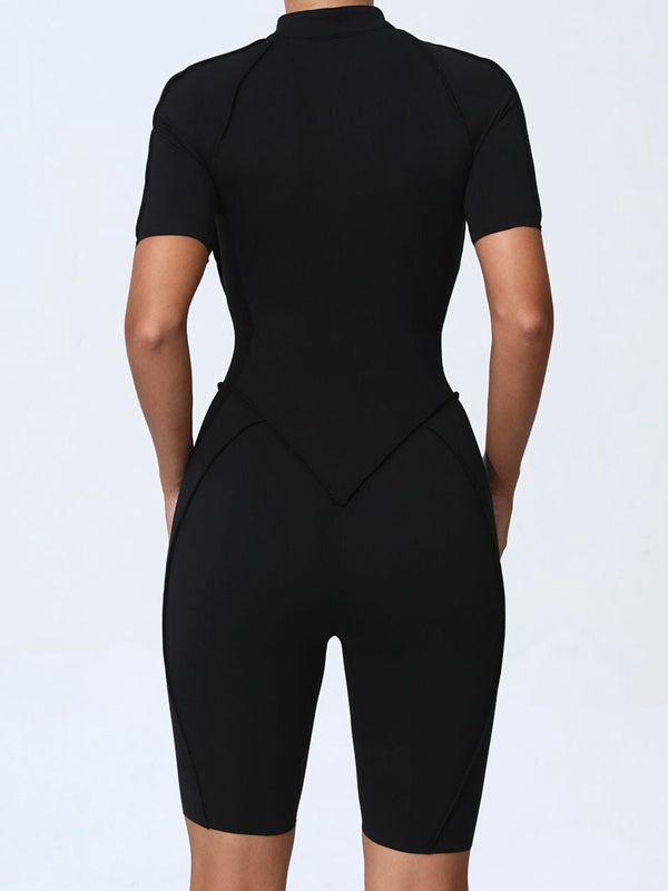 Sexy Zipper Stitch Performance Jumpsuit