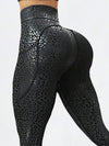 ZASUWA Female Sexy Faux Leather Leopard Print Pocket Leggings