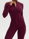 ZASUWA Female Sexy Zipper Stitch Performance Jumpsuit