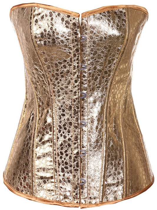 Glossy PU Roman-knot Corset Shapewear