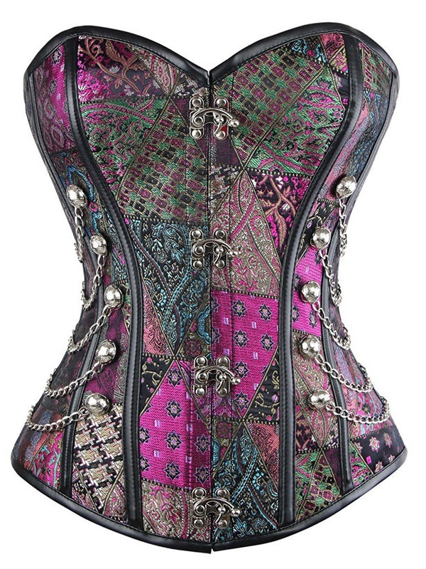 Lace-up Colorful Buttons Gothic Corset Shapewear