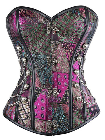 Lace-up Colorful Buttons Gothic Corset Shapewear