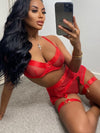 Unique Fishnet Perspective 3 Pieces Lingerie
