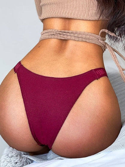 Ribbed Letter Print Underwear