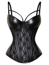 ZASUWA Female Lace PU Faux Leather Corset Shapewear