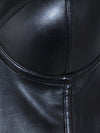 Plus Size Glossy Faux Leather Hollow Out Corset Shapewear