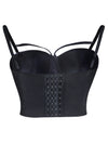 Plus Size Glossy Faux Leather Hollow Out Corset Shapewear