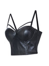 Plus Size Glossy Faux Leather Hollow Out Corset Shapewear