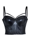 Plus Size Glossy Faux Leather Hollow Out Corset Shapewear
