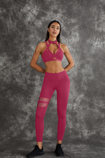 Unique Cut Out Pocket Mesh Scrunch Bum Leggings