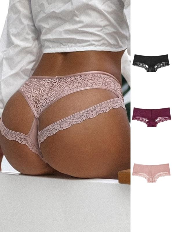 Niedrige Taille Spitze Sport Fitness Triangel Höschen Tanga