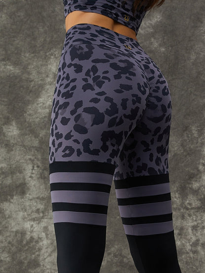 Leopard Print Scrunch Bum Spandex Gym Booty Shorts