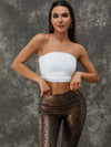 Mesh PU Faux Leather Leopard Print Tracksuit